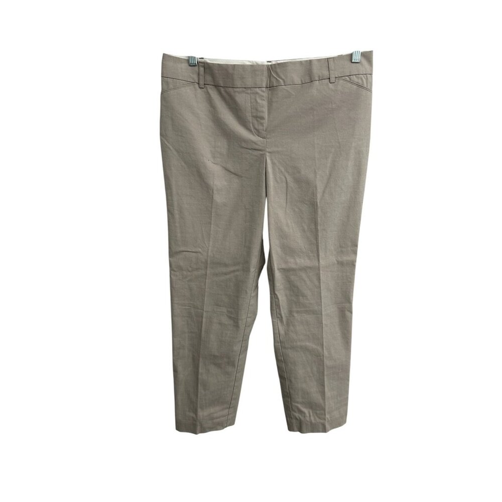 Van Heusen Flat Front Stretch Extensible Ankle Pants Beige Sz 12 Career Neutral